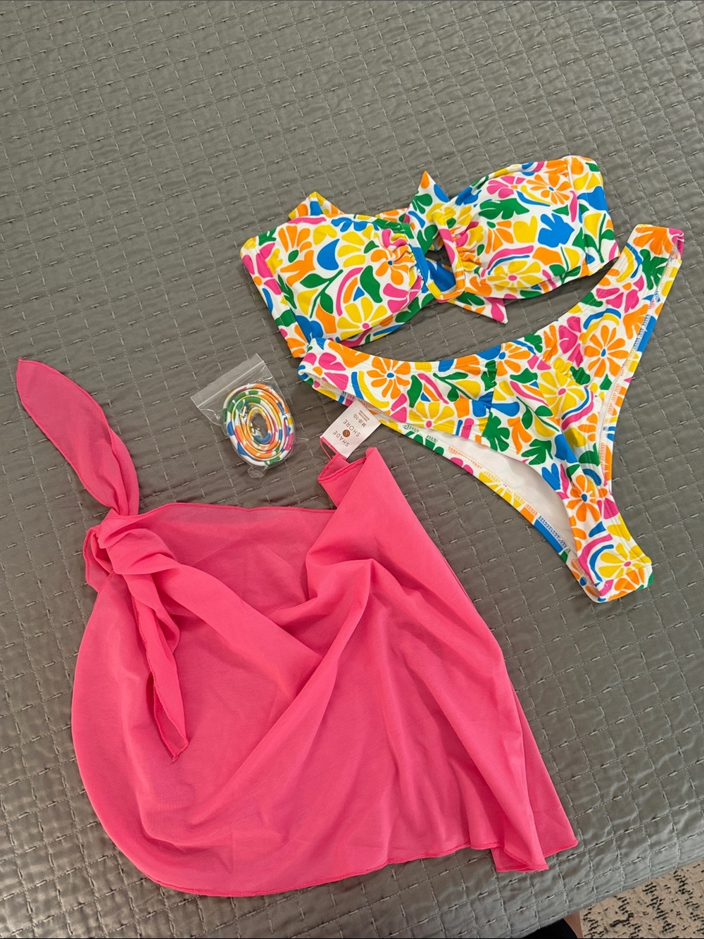 wild fable Multicolor Floral Bikini Set with Pink Cover-Up